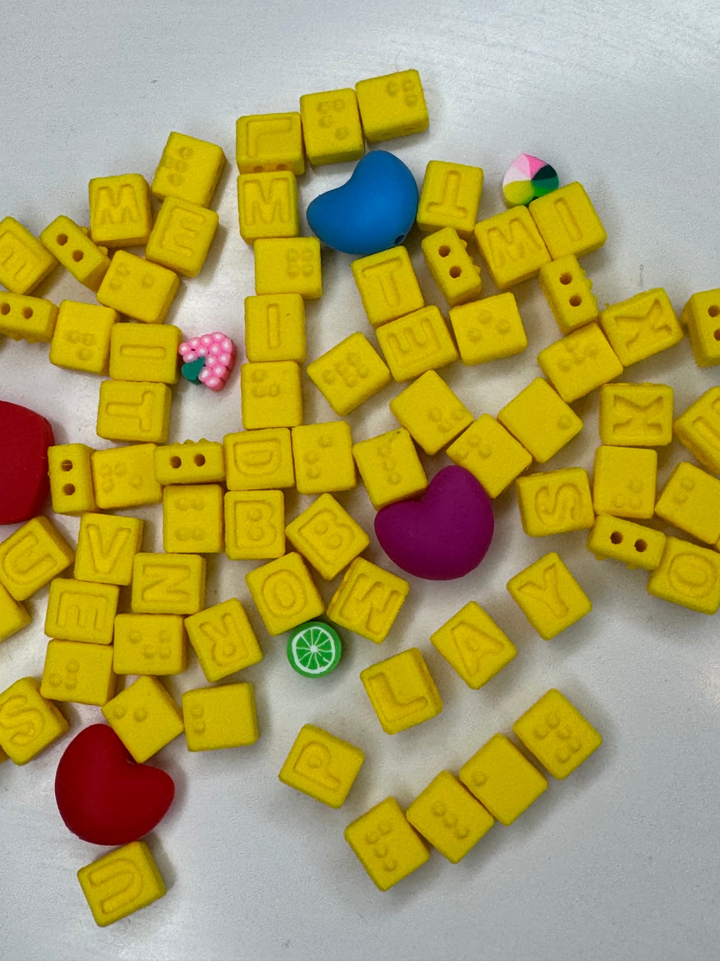 YELLOW BRAILLE BEADS
