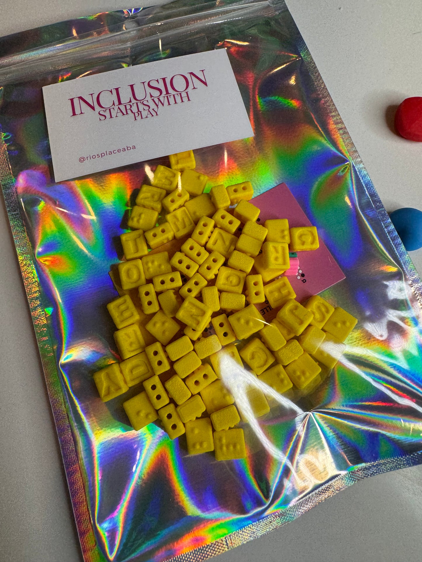 YELLOW BRAILLE BEADS