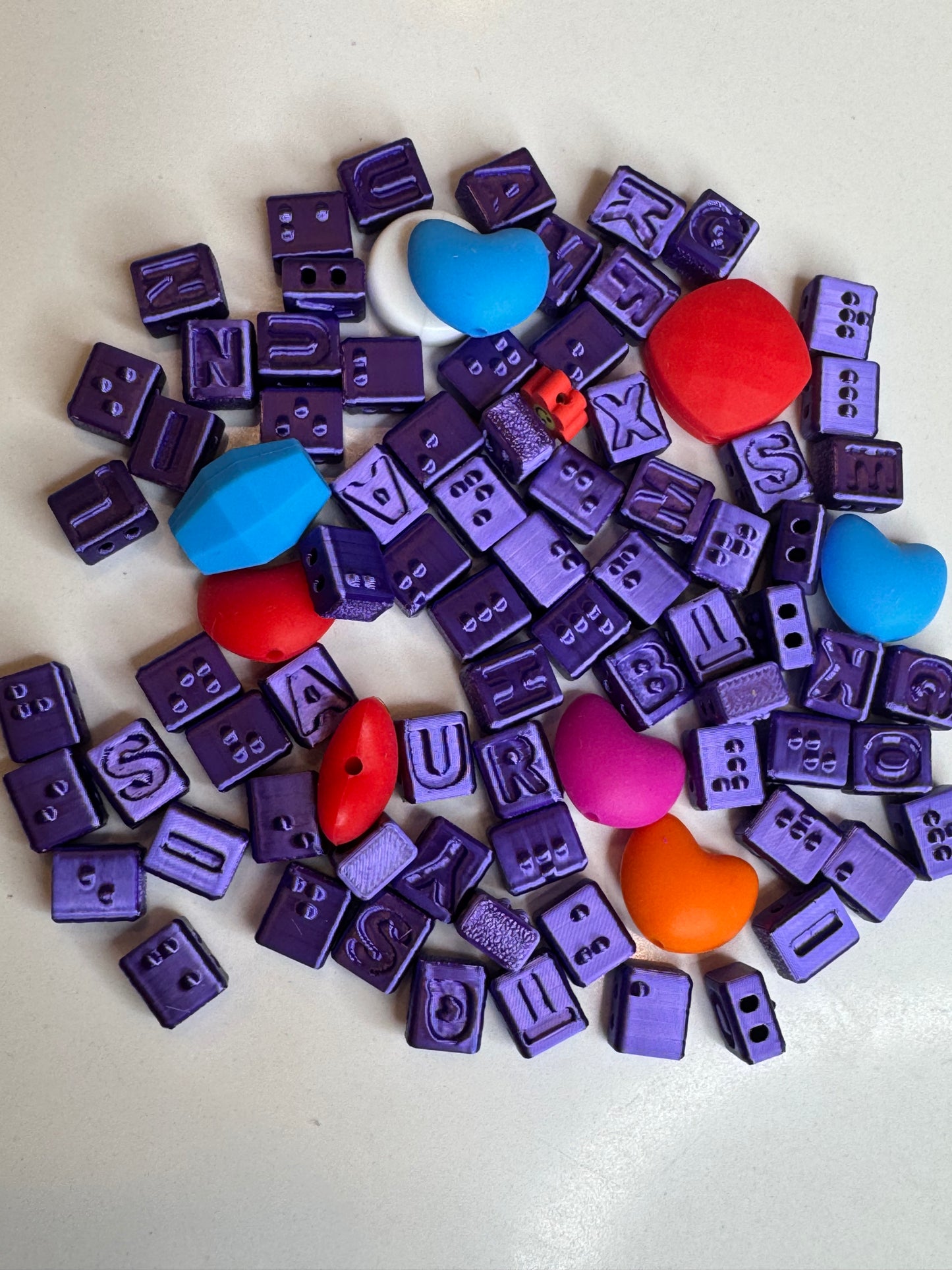PURPLE BRAILLE BEADS