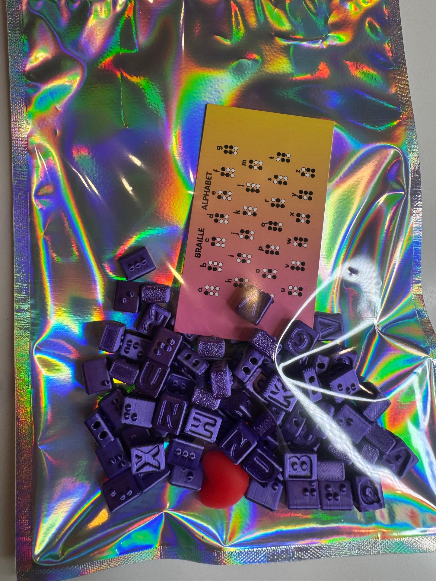 PURPLE BRAILLE BEADS
