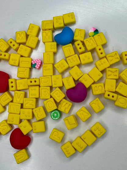 YELLOW BRAILLE BEADS