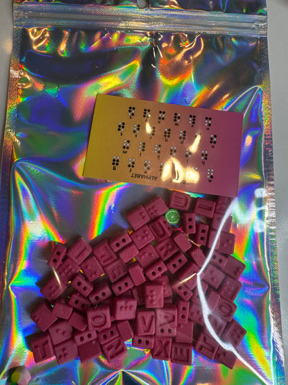 PINK BRAILLE BEADS