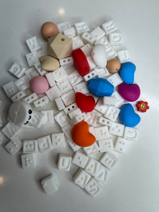 BLUE BRAILLE BEADS